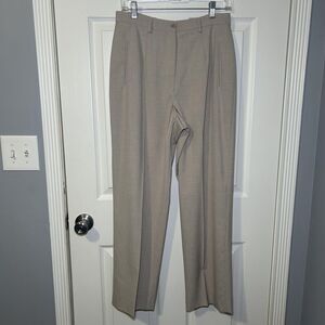 MONDO Dress Pants Women's 8 Beige Straight Leg Flat Front Workwear Career Office